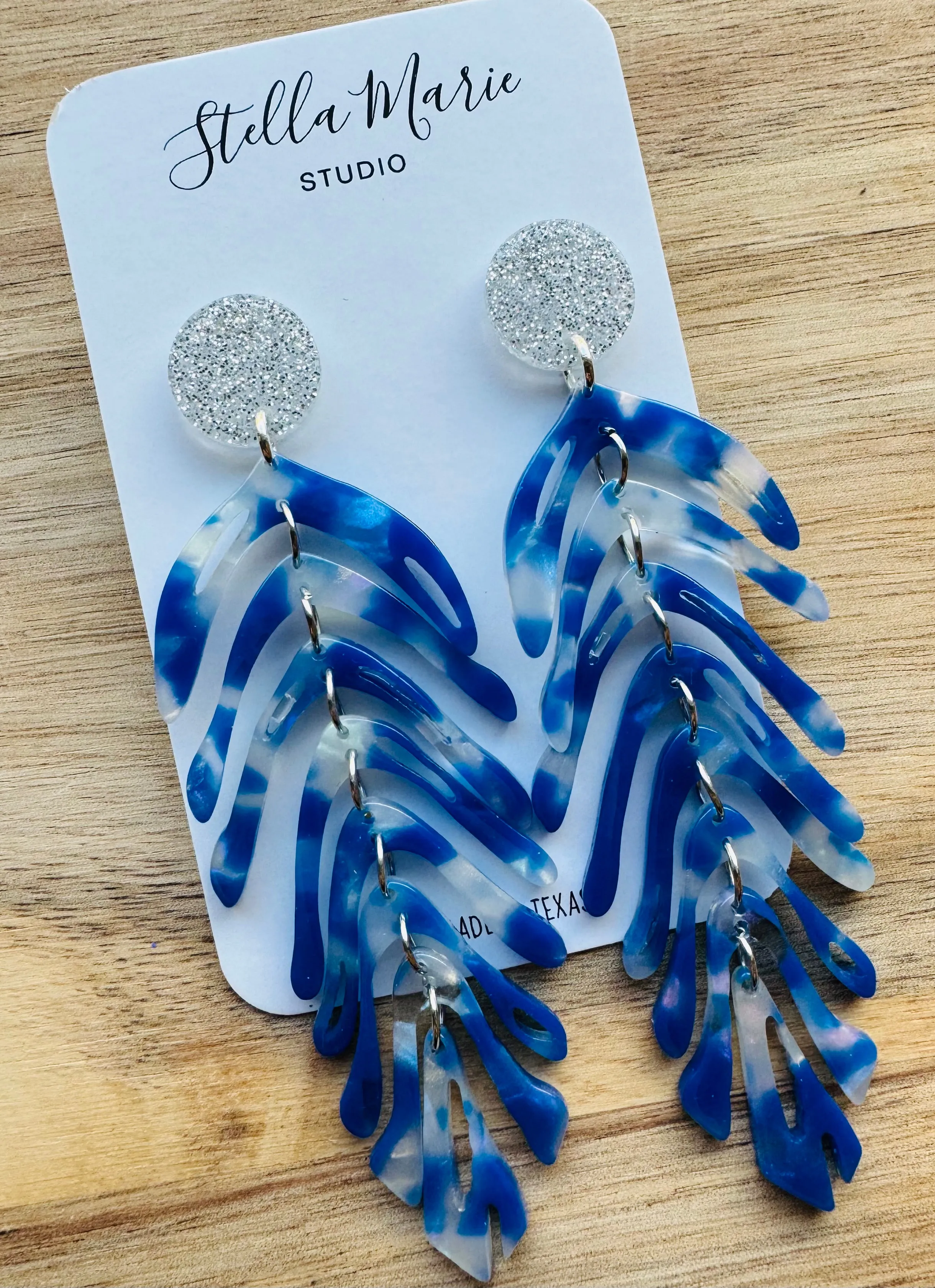 MULTIPLE COLORS: Acrylic Feather Earrings