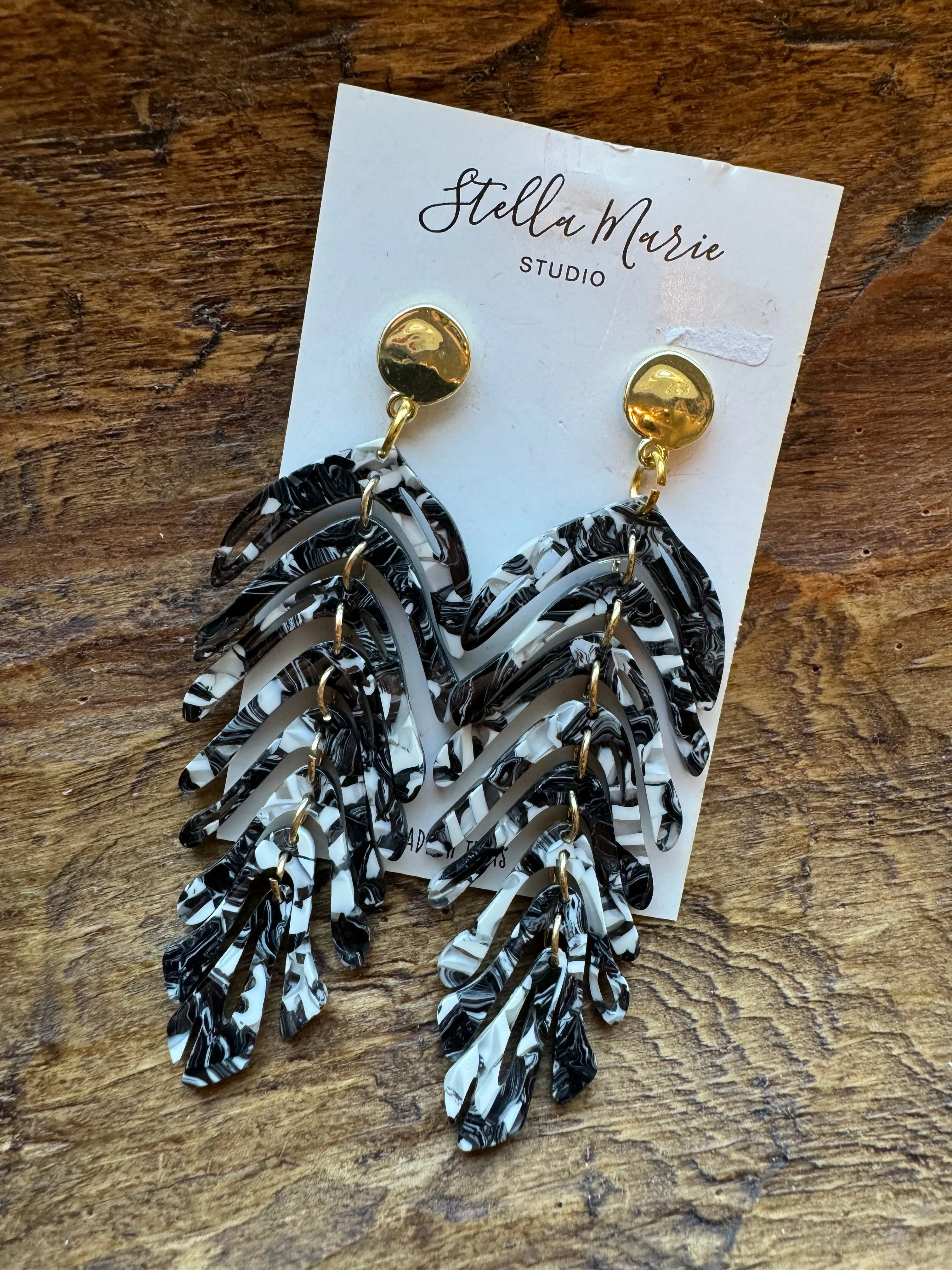 MULTIPLE COLORS: Acrylic Feather Earrings