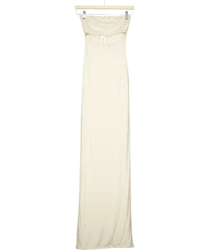 Naked Wardrobe Cream Smooth Cut Out Tube Maxi Dress UK 8