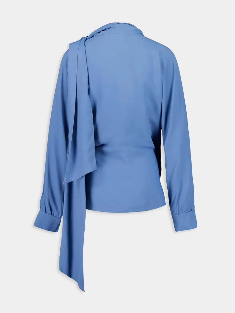 Narcissus Dutch Blue Wrap Top with Collar Tie