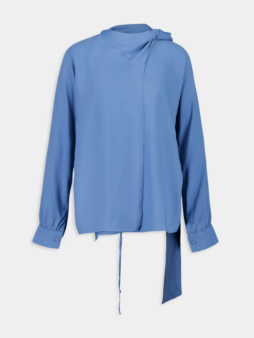 Narcissus Dutch Blue Wrap Top with Collar Tie
