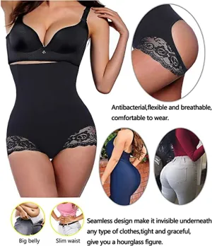 Nebility Women Butt Lifter Body Shaper Panty Tummy Control Hi-Waisted Shapewear, Black- Size M/L
