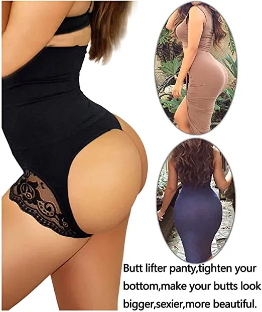 Nebility Women Butt Lifter Body Shaper Panty Tummy Control Hi-Waisted Shapewear, Black- Size M/L