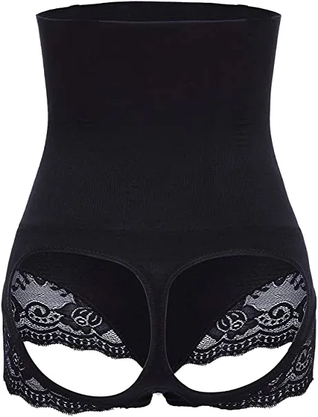 Nebility Women Butt Lifter Body Shaper Panty Tummy Control Hi-Waisted Shapewear, Black- Size M/L