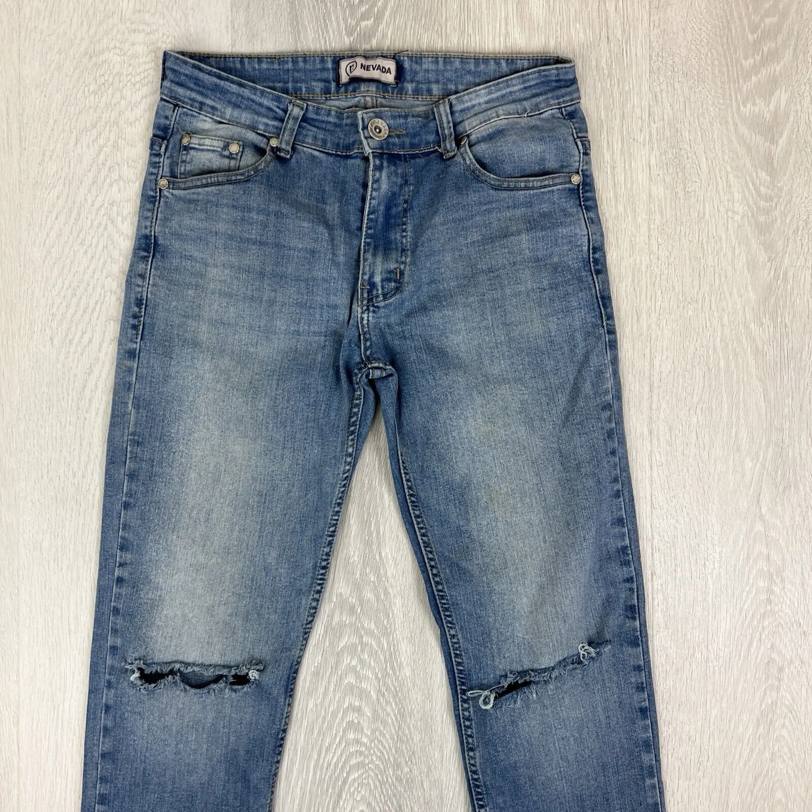 Nevada Mens Blue Slim Denim Jeans Size 30