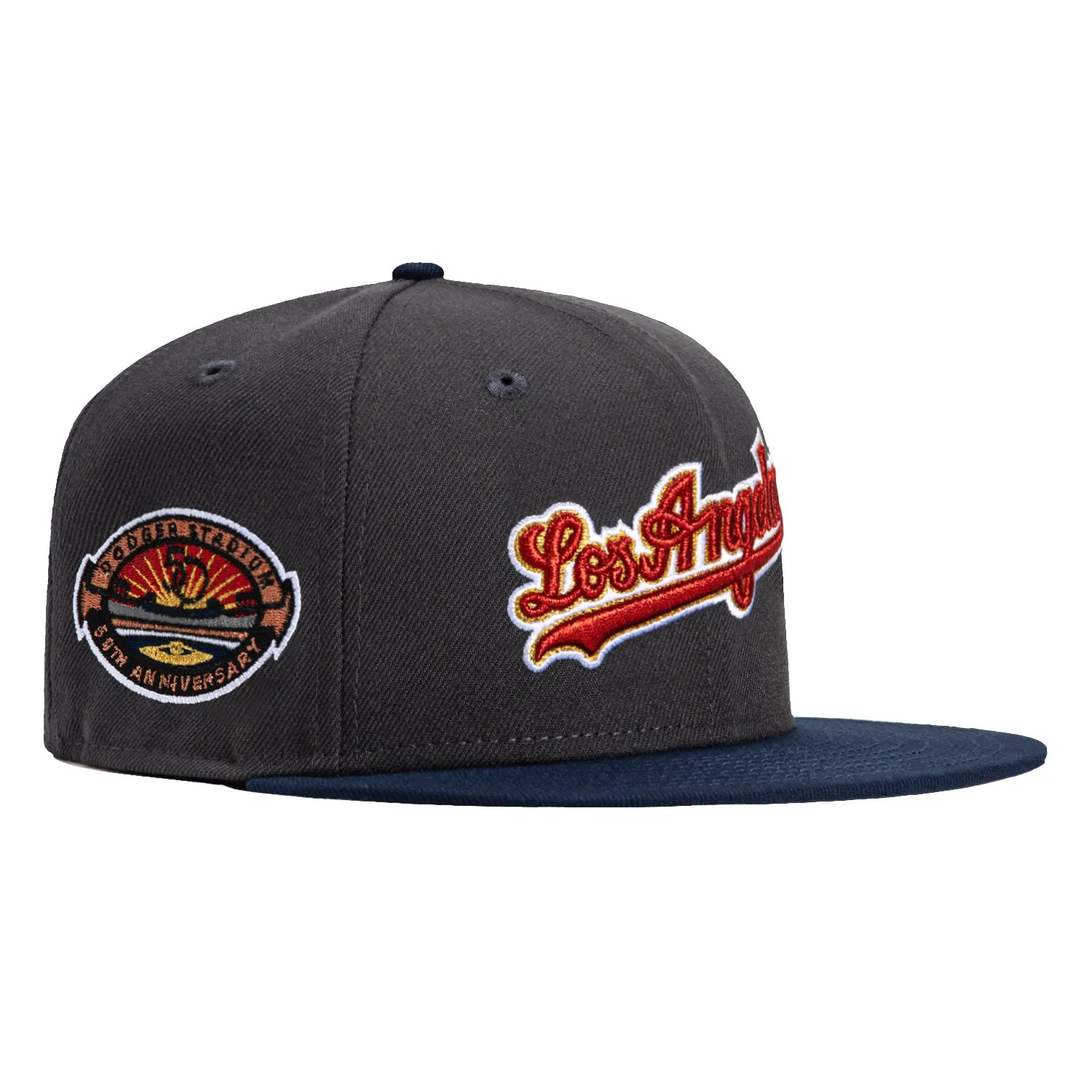 New Era 59Fifty Los Angeles Dodgers 50th Anniversary Stadium Patch Word Hat - Graphite, Navy