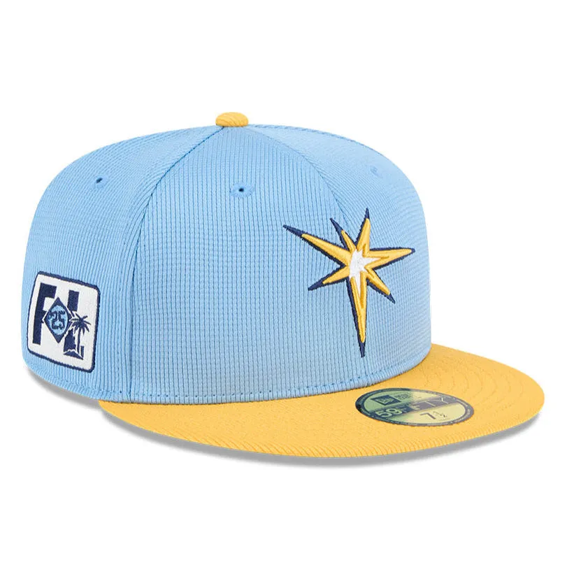 New Era 59Fifty Tampa Bay Rays 2025 Spring Training Patch Hat - Light Blue, Gold