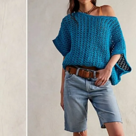 new Free people GHOST TOWN LONG SHORT Jeans