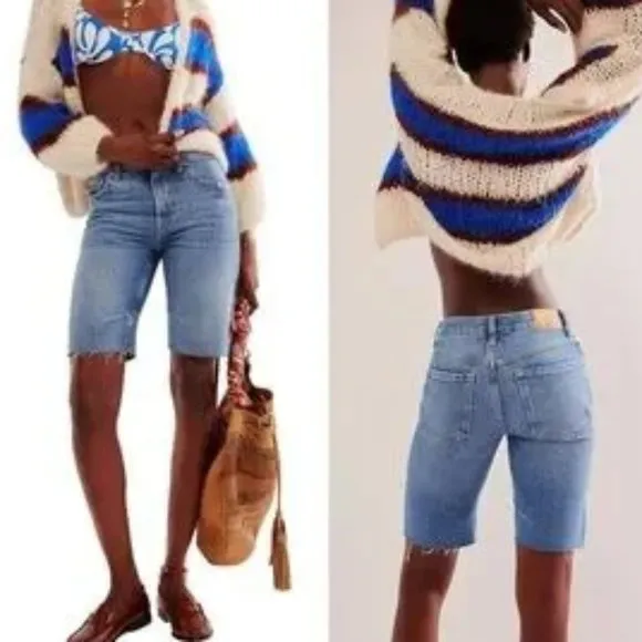 new Free people GHOST TOWN LONG SHORT Jeans