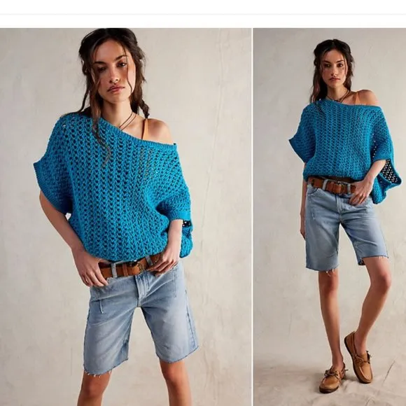new Free people GHOST TOWN LONG SHORT Jeans