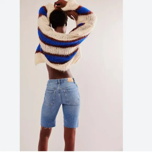 new Free people GHOST TOWN LONG SHORT Jeans