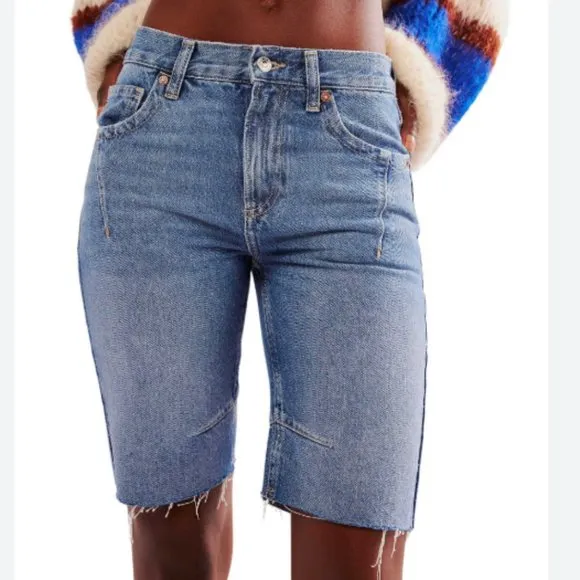 new Free people GHOST TOWN LONG SHORT Jeans