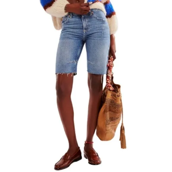 new Free people GHOST TOWN LONG SHORT Jeans