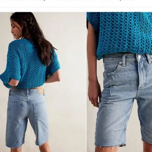 new Free people GHOST TOWN LONG SHORT Jeans