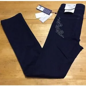 New NYDJ Sheri Blue JEANS Stretch Lift Beading 0