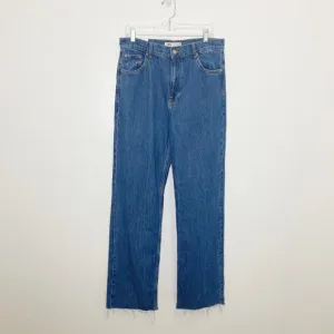 NEW Zara The 90’s Full Length Jeans Muse Blue Size 10 Wide Leg Slim Fit