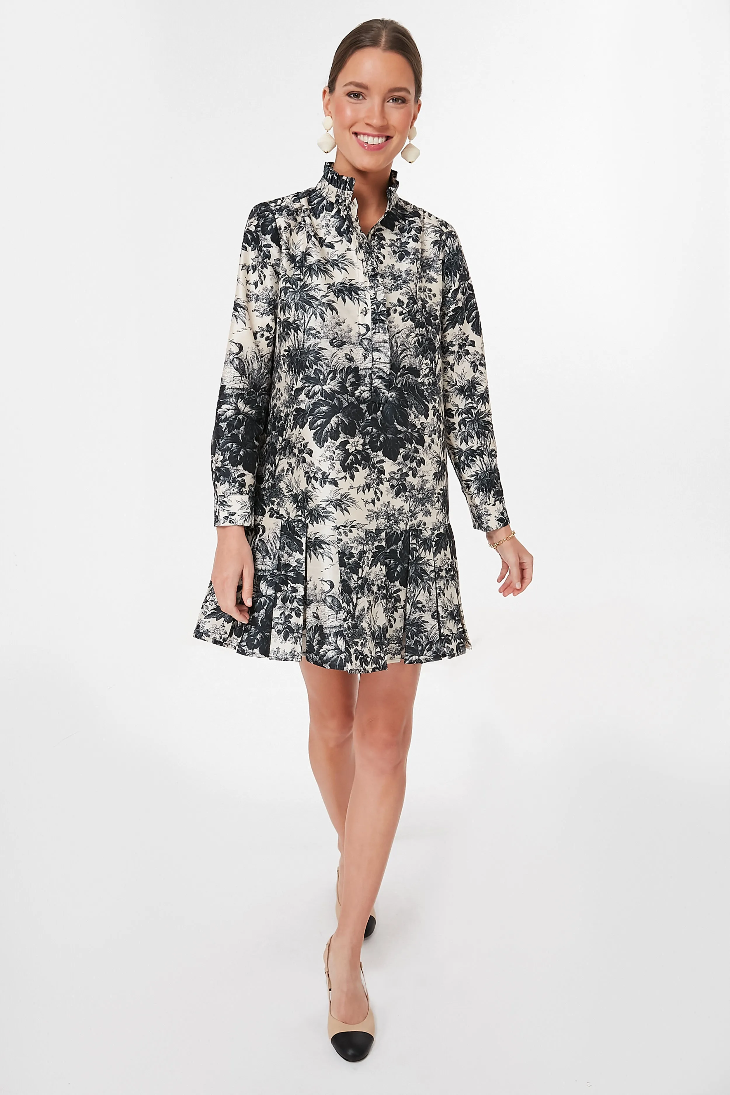 Noir Cypress Toile Tate Dress