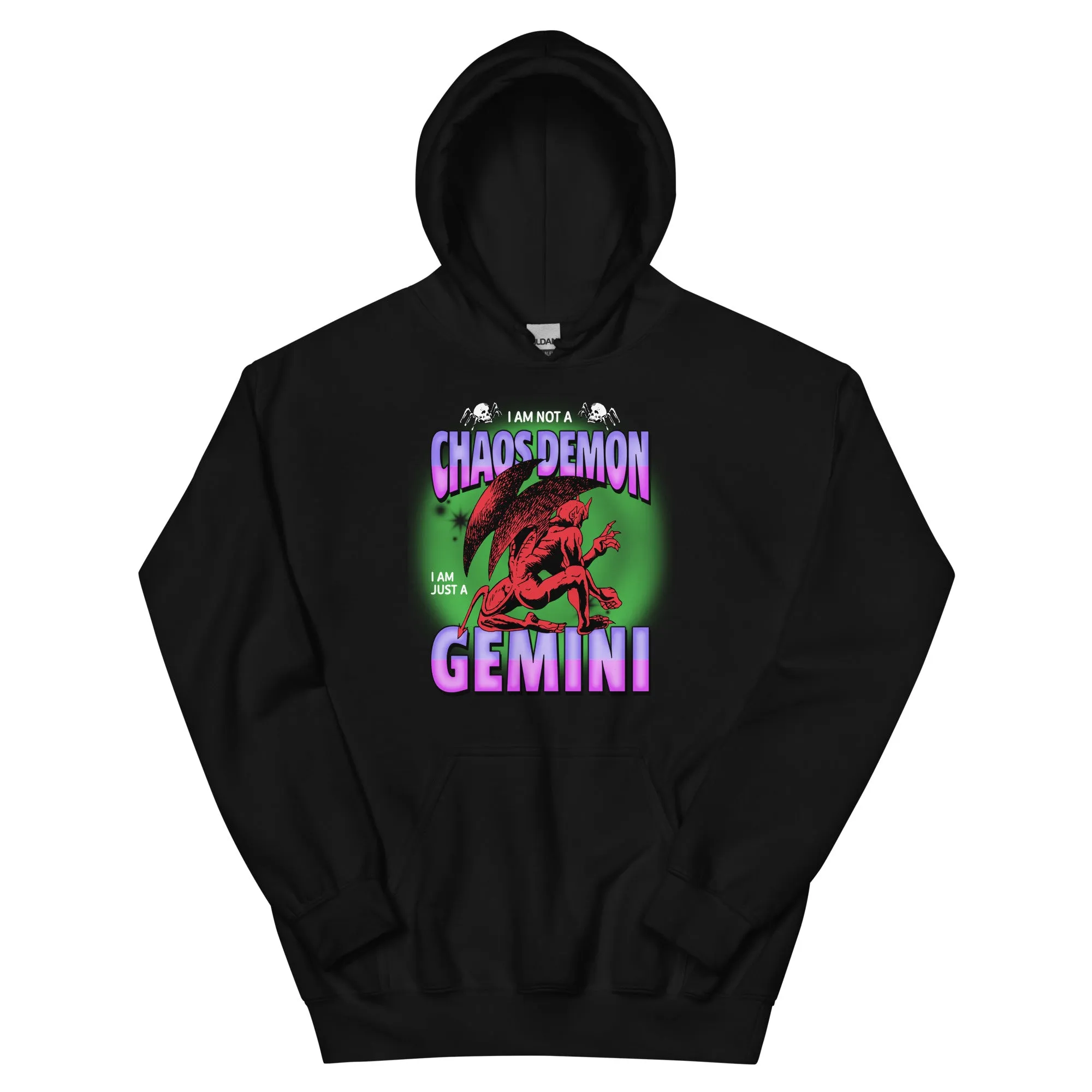 Not A Chaos Demon, Just A Gemini Hoodie - Green/Purple