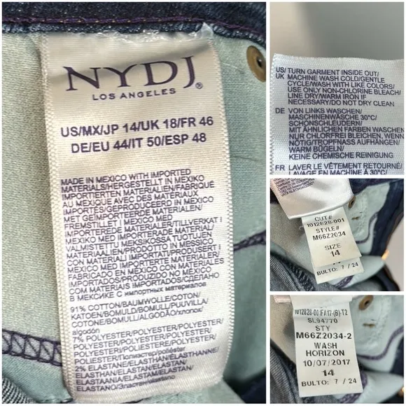 NWT NYDJ Sheri Slim Horizon Jeans Size 14