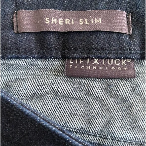 NYDJ Sheri Slim Rinse Dark Wash Lift Tuck Denim Blue Jeans Size 14P NWT