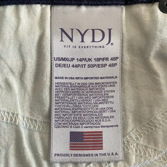NYDJ Sheri Slim Rinse Dark Wash Lift Tuck Denim Blue Jeans Size 14P NWT