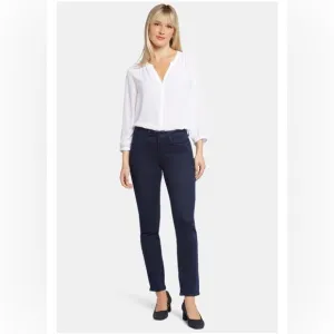 NYDJ Sheri Slim Rinse Dark Wash Lift Tuck Denim Blue Jeans Size 14P NWT