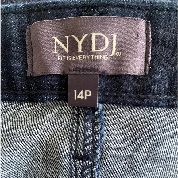 NYDJ Sheri Slim Rinse Dark Wash Lift Tuck Denim Blue Jeans Size 14P NWT