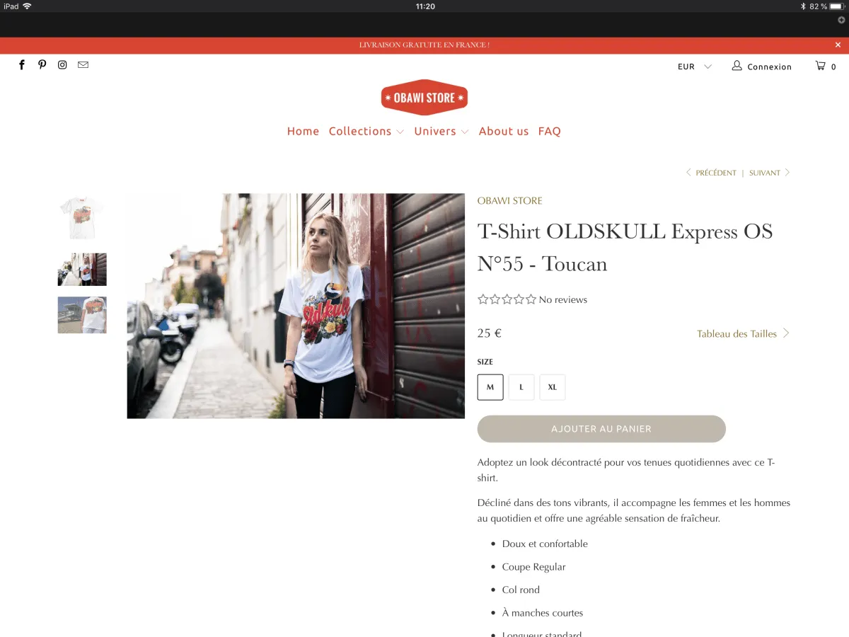 Obawi.com Création d'un site e-commerce de T-Shirts vintage