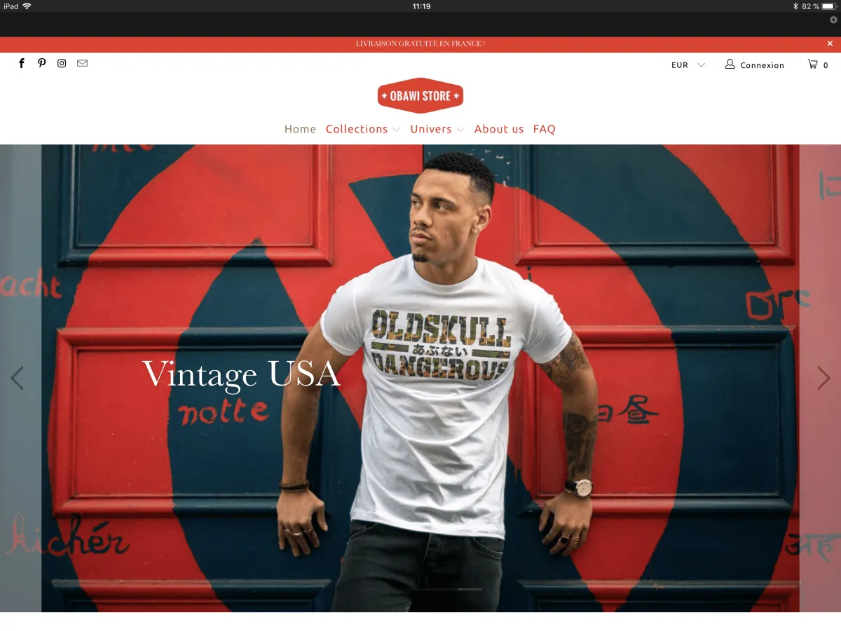 Obawi.com Création d'un site e-commerce de T-Shirts vintage