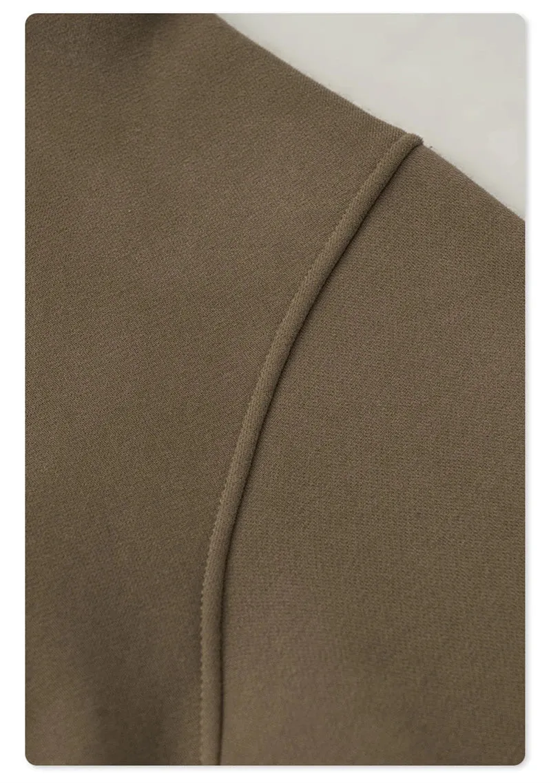 Obsidian Phoenix Luxury Women's 345gsm Fleece Zipper Crop Hoodie - Warm Solid Short Hooded Zip-Up Coat