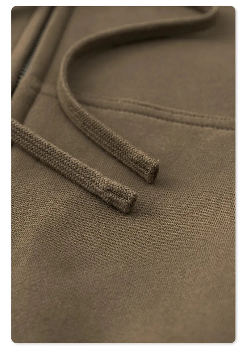 Obsidian Phoenix Luxury Women's 345gsm Fleece Zipper Crop Hoodie - Warm Solid Short Hooded Zip-Up Coat
