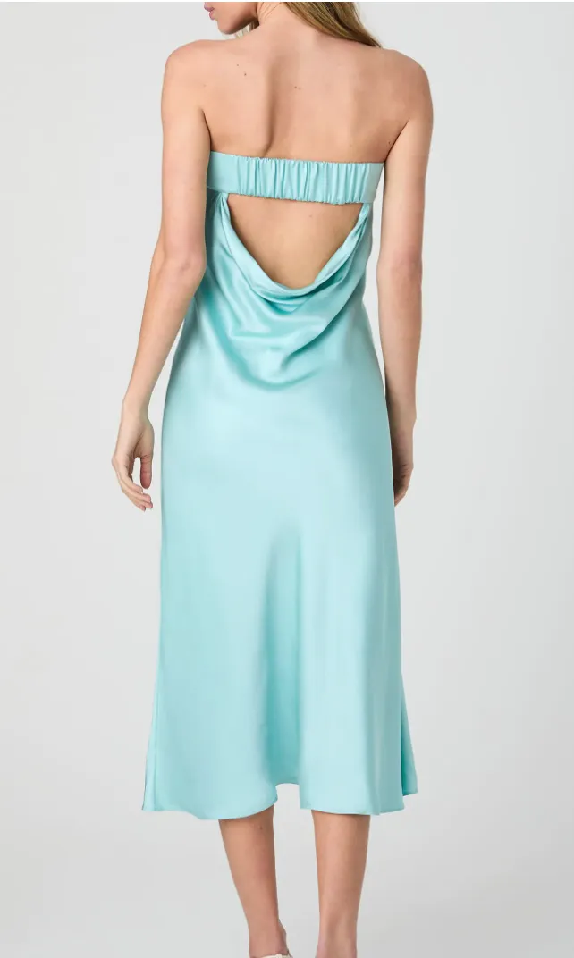 Oona Satin Strapless Midi dress