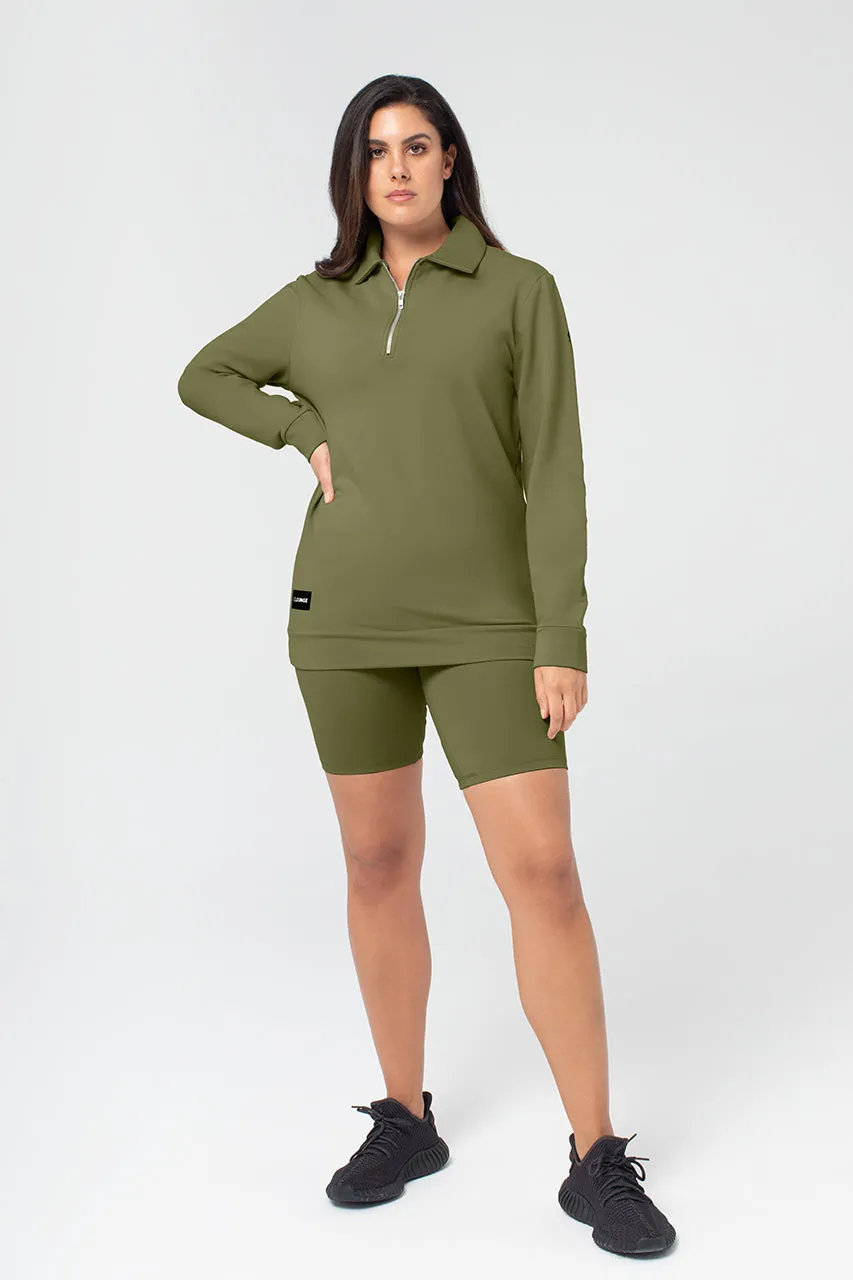Organic Bamboo Women Cozy Half Zip Slim Fit Jumper