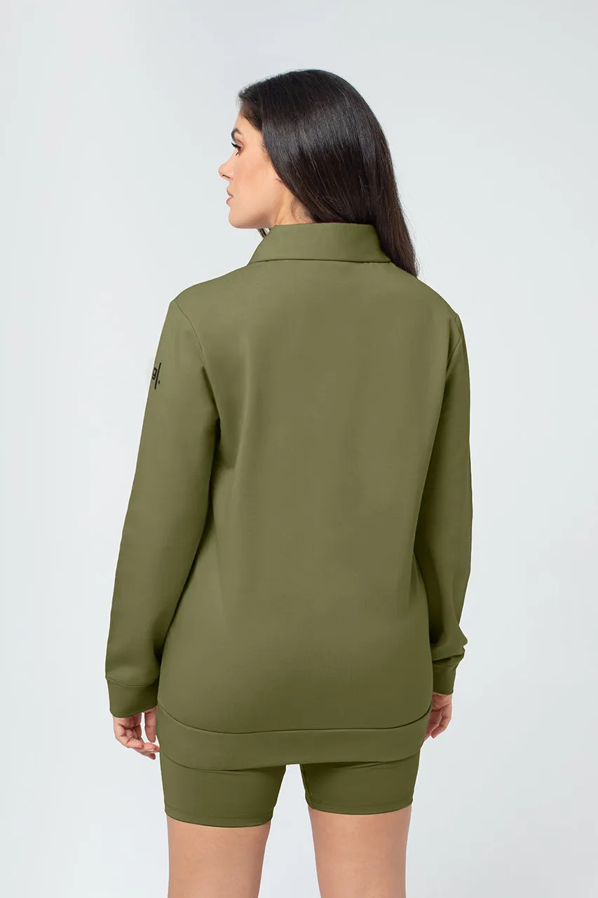 Organic Bamboo Women Cozy Half Zip Slim Fit Jumper