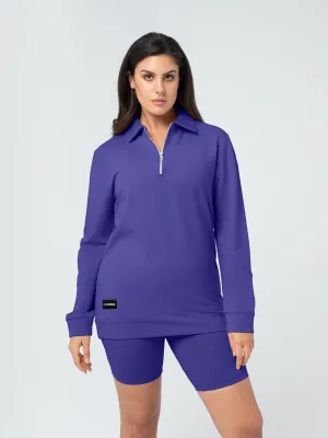 Organic Bamboo Women Cozy Half Zip Slim Fit Jumper