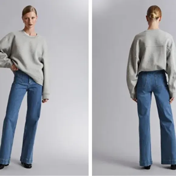 Other‎ Stories Flared Jeans Sz 29 Deep Blue