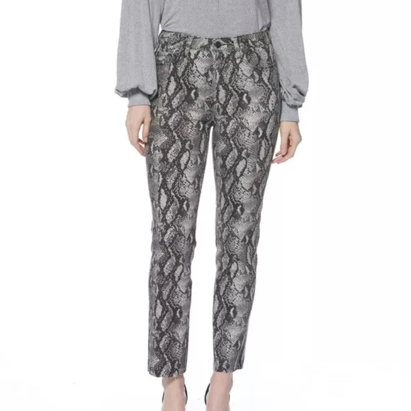 PAIGE Hoxton Slim Snakeskin Print Jeans - size 30