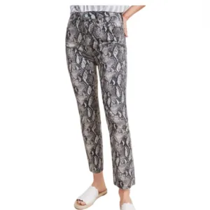 PAIGE Hoxton Slim Snakeskin Print Jeans - size 30