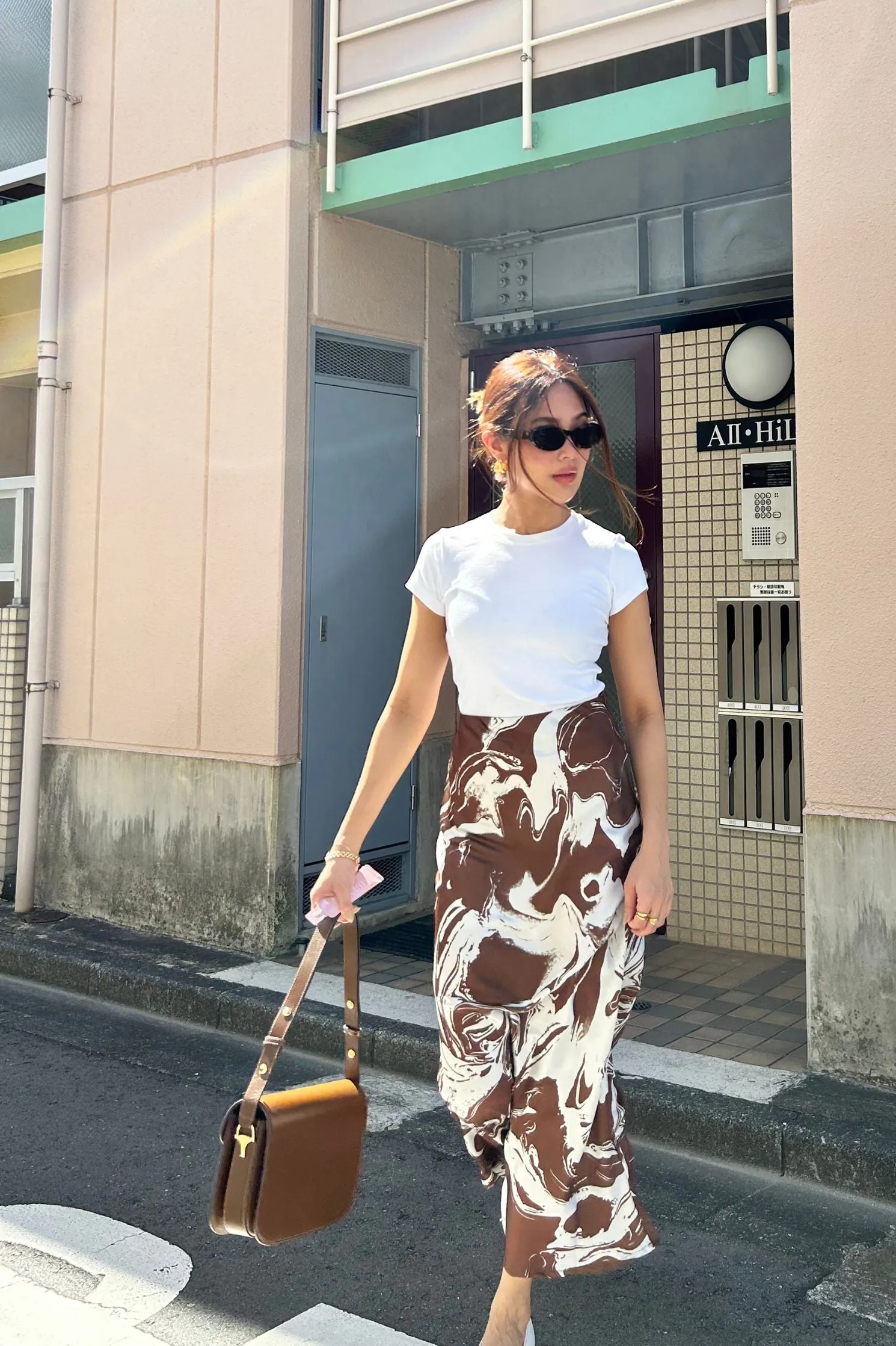 Palermo Maxi Skirt in Saddle Brown