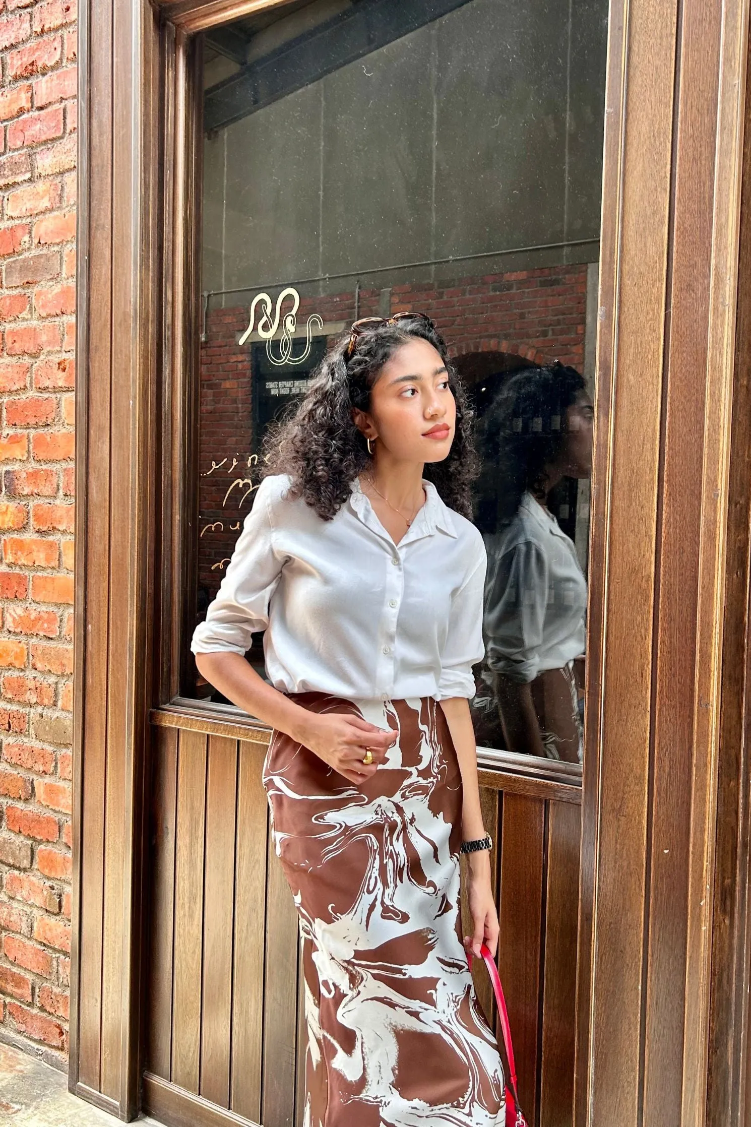 Palermo Maxi Skirt in Saddle Brown