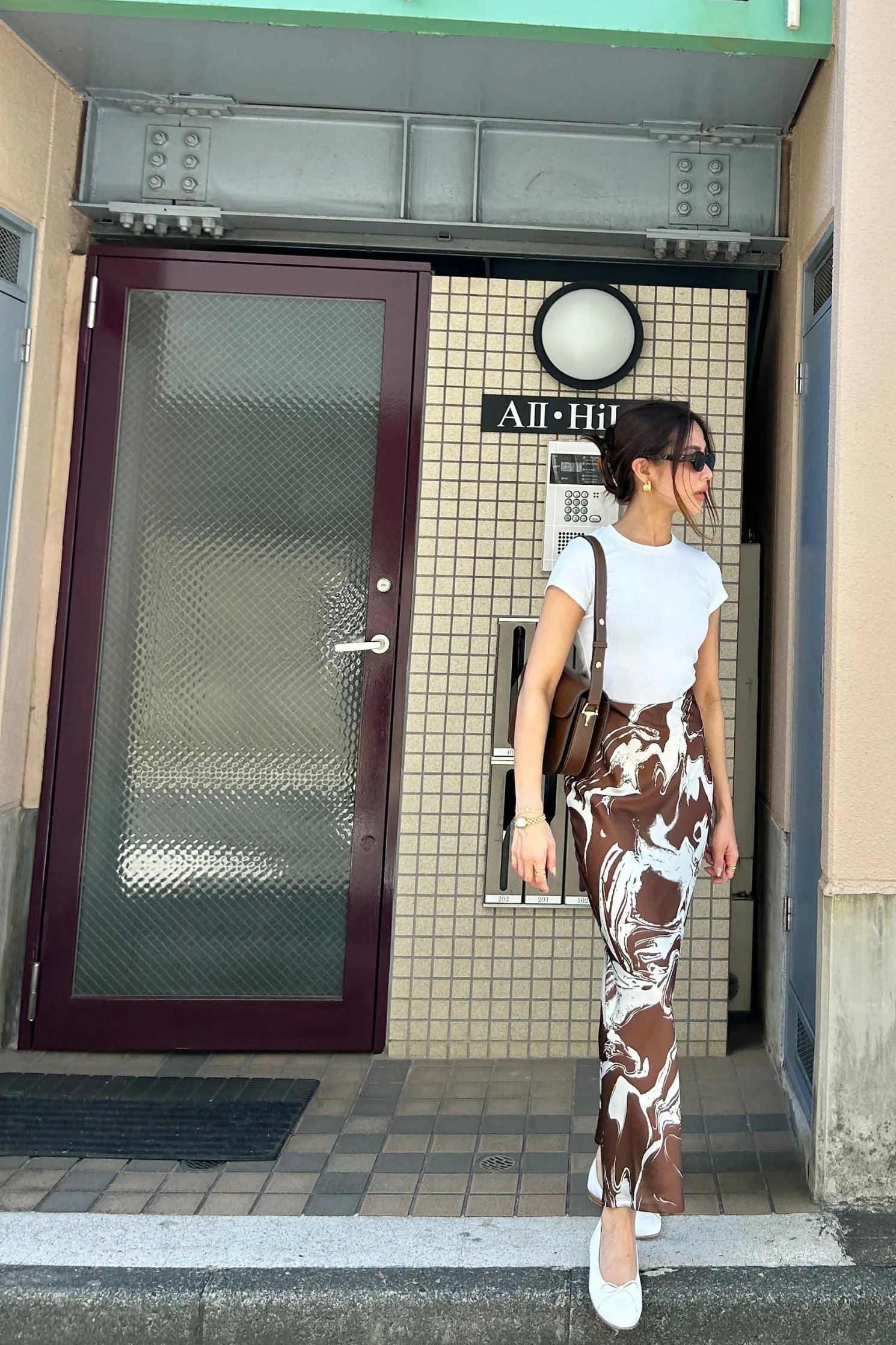 Palermo Maxi Skirt in Saddle Brown