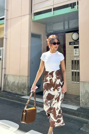 Palermo Maxi Skirt in Saddle Brown