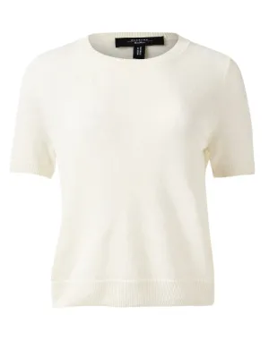 Pancone White Knit Linen Top