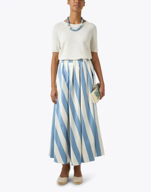 Pancone White Knit Linen Top