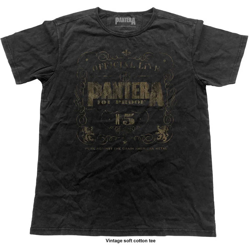 PANTERA UNISEX FASHION TEE: 101% PROOF (VINTAGE FINISH)