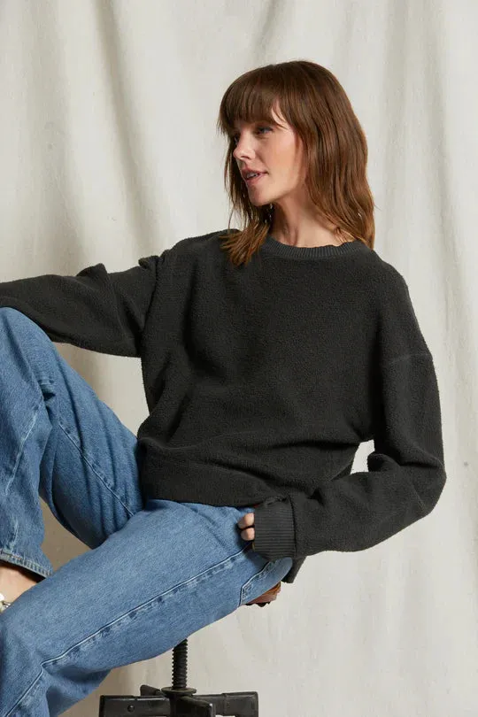 Perfect White Tee Mayer Reverse Fleece Long Sleeve Pullover Vintage Black