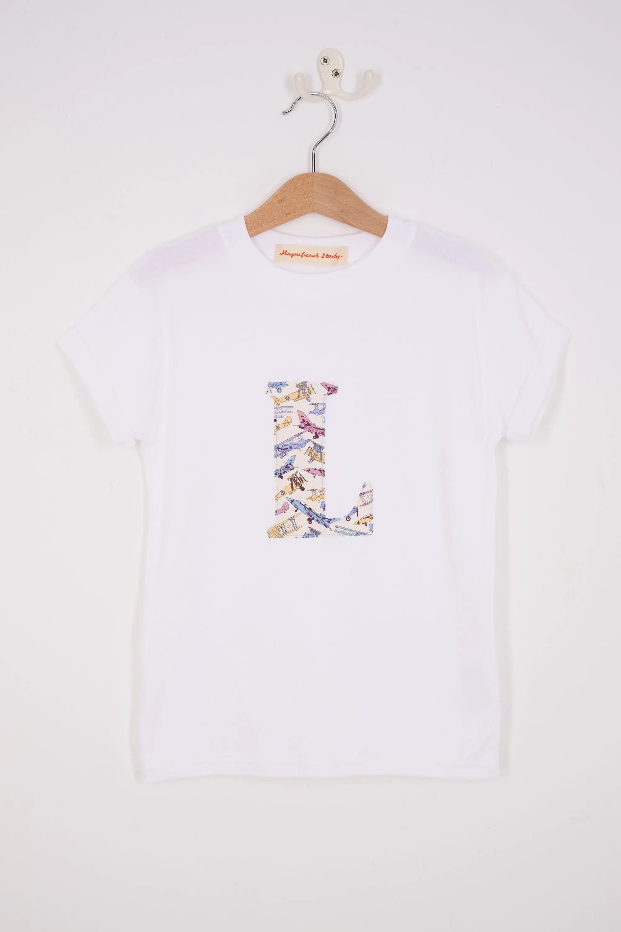 Personalised White T-Shirt in Tom's Jet Liberty Print