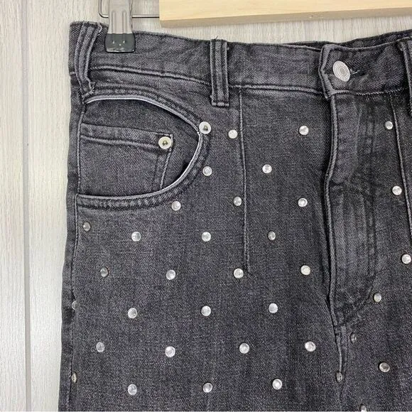 Pilcro &amp; The Letterpress | High Rise Slim Black Rhinestone Jeans Size 27