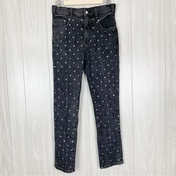 Pilcro &amp; The Letterpress | High Rise Slim Black Rhinestone Jeans Size 27