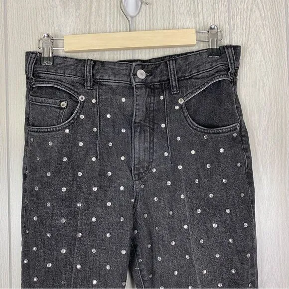 Pilcro &amp; The Letterpress | High Rise Slim Black Rhinestone Jeans Size 27